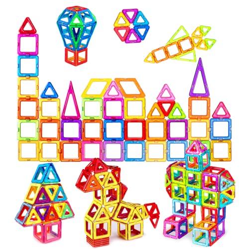 Jokooan Magnetische Bausteine，75pcs Magnetische Blöcke Set STEM Magnetbausteine Magnetische Konstruktionsspielzeug, Magnet Montessori Spielzeug Lernspiele Geschenke für Kinder von Jokooan