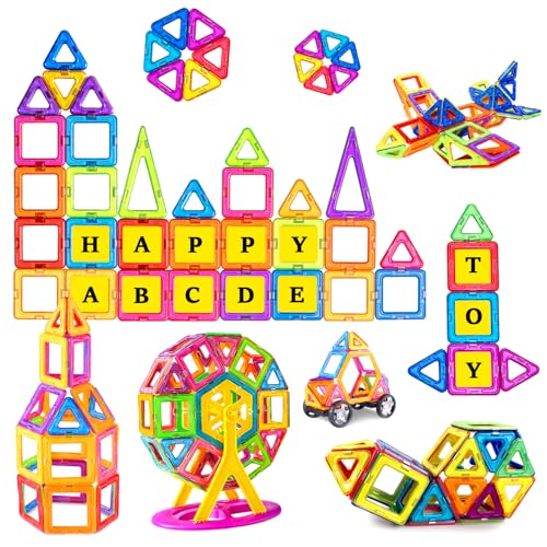 Jokooan Magnetische Bausteine，92pcs Magnetische Blöcke Set STEM Magnetbausteine Magnetische Konstruktionsspielzeug, Magnet Montessori Spielzeug Lernspiele Geschenke für Kinder von Jokooan