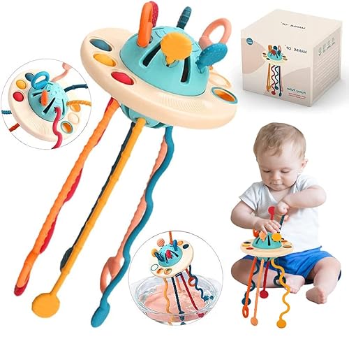 Jokooan Montessori Spielzeug für Babys, Spielzeug ab 1 Jahr Baby Spielzeug Motorikspielzeug Multisensorisches für Babys, Silikon Zugschnur Kleinkindspielzeug Geschenk für Kleinkinder Jokooan Montessori Spielzeug für Babys, Spielzeug ab 1 Jahr Baby Spielzeug Motorikspielzeug Multisensorisches für Babys, Silikon Zugschnur Kleinkindspielzeug Geschenk für Kleinkinder von Jokooan