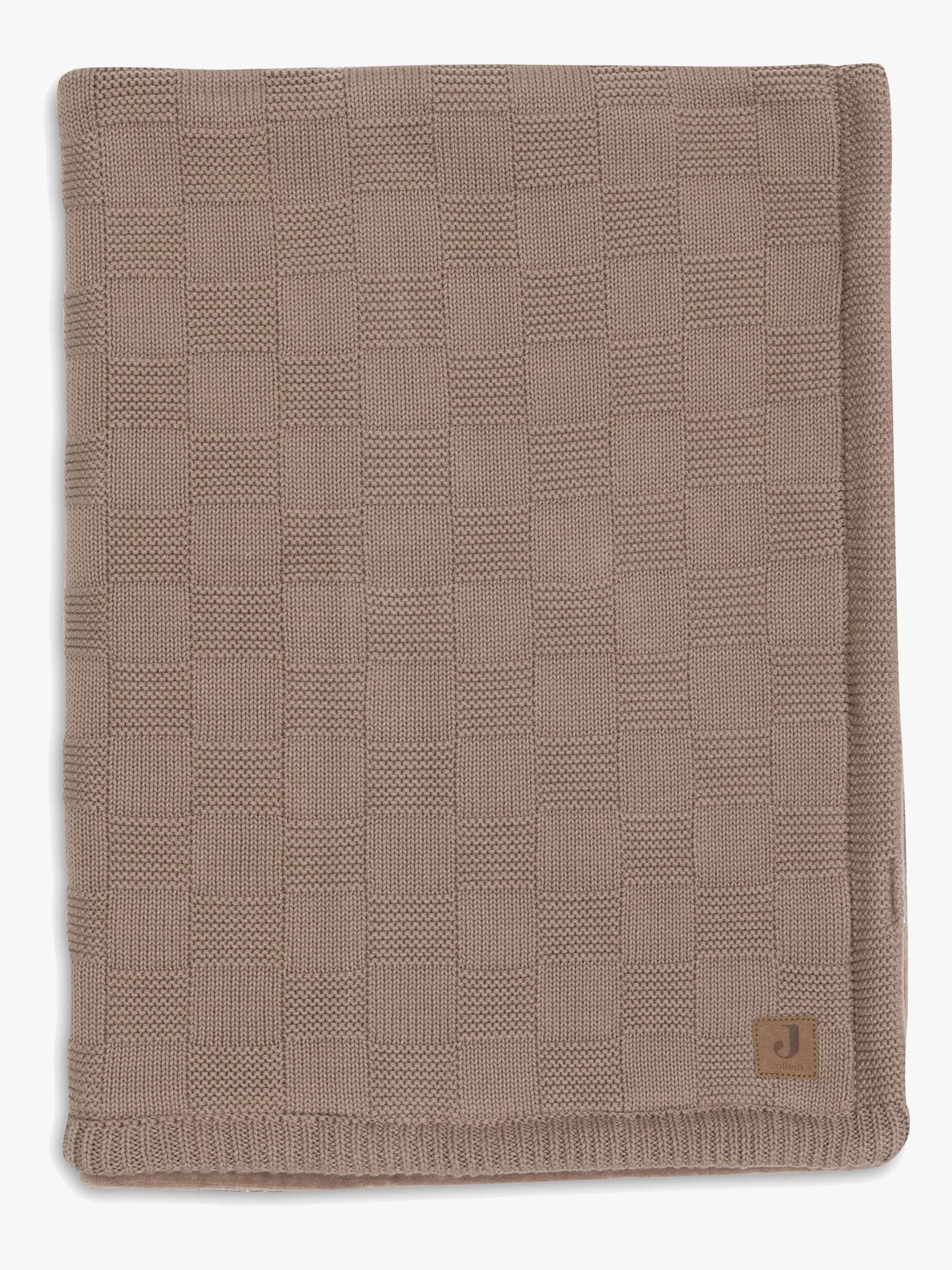 Jollein Decke 75x100 cm Box Knit/Velvet, Milky Coffee von Jollein