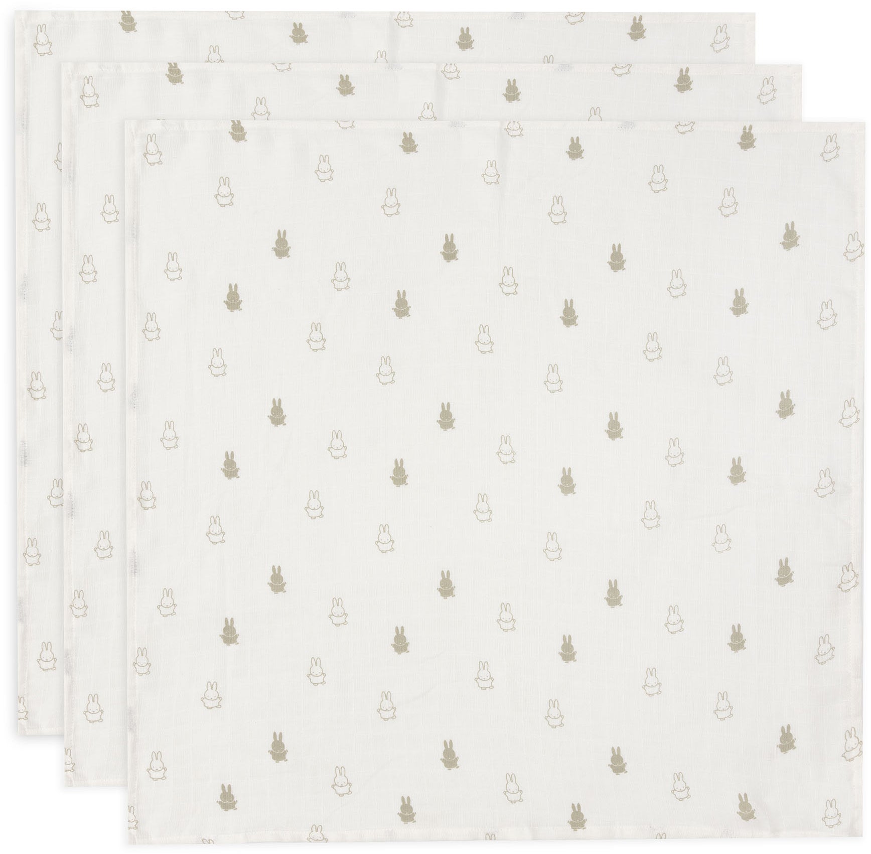 Jollein Happy Miffy Musselintuch 3er-Pack, Olive Green von Jollein