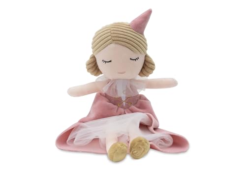 Jollein Kuschelpuppe Lady Lynn – Prinzessin mit Rosa Kleid & Tüll – 30 cm – Schmusepuppe – Plüschtier Für Babys und Kinder – Handwaschbar – Geschenke zur Geburt – Babyspielzeug von Jollein