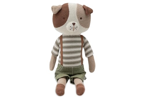 Jollein Kuscheltier Hund Mick – Gestrickt – 30 cm – Stofftier mit Latzhose – Handwaschbar – Plüschtier Für Babys und Kinder – Handwaschbar – Geschenke zur Geburt – Babyspielzeug Jollein Kuscheltier Hund Mick – Gestrickt – 30 cm – Stofftier mit Latzhose – Handwaschbar – Plüschtier Für Babys und Kinder – Handwaschbar – Geschenke zur Geburt – Babyspielzeug von Jollein