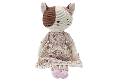 Jollein Kuscheltier Katze Jill – Stoffpuppe mit Kleid – 30 cm – Gestrickt – Handwaschbar – Plüschtier Für Babys und Kinder – Handwaschbar – Geschenke zur Geburt – Babyspielzeug Jollein Kuscheltier Katze Jill – Stoffpuppe mit Kleid – 30 cm – Gestrickt – Handwaschbar – Plüschtier Für Babys und Kinder – Handwaschbar – Geschenke zur Geburt – Babyspielzeug von Jollein