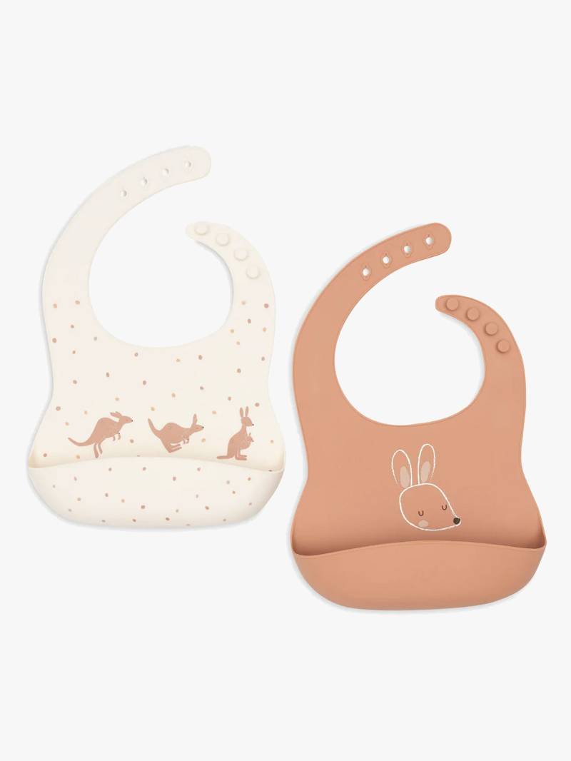 Jollein Lätzchen Silikon 2er-Pack, Kangaroots Jollein Lätzchen Silikon 2er-Pack, Kangaroots von Jollein