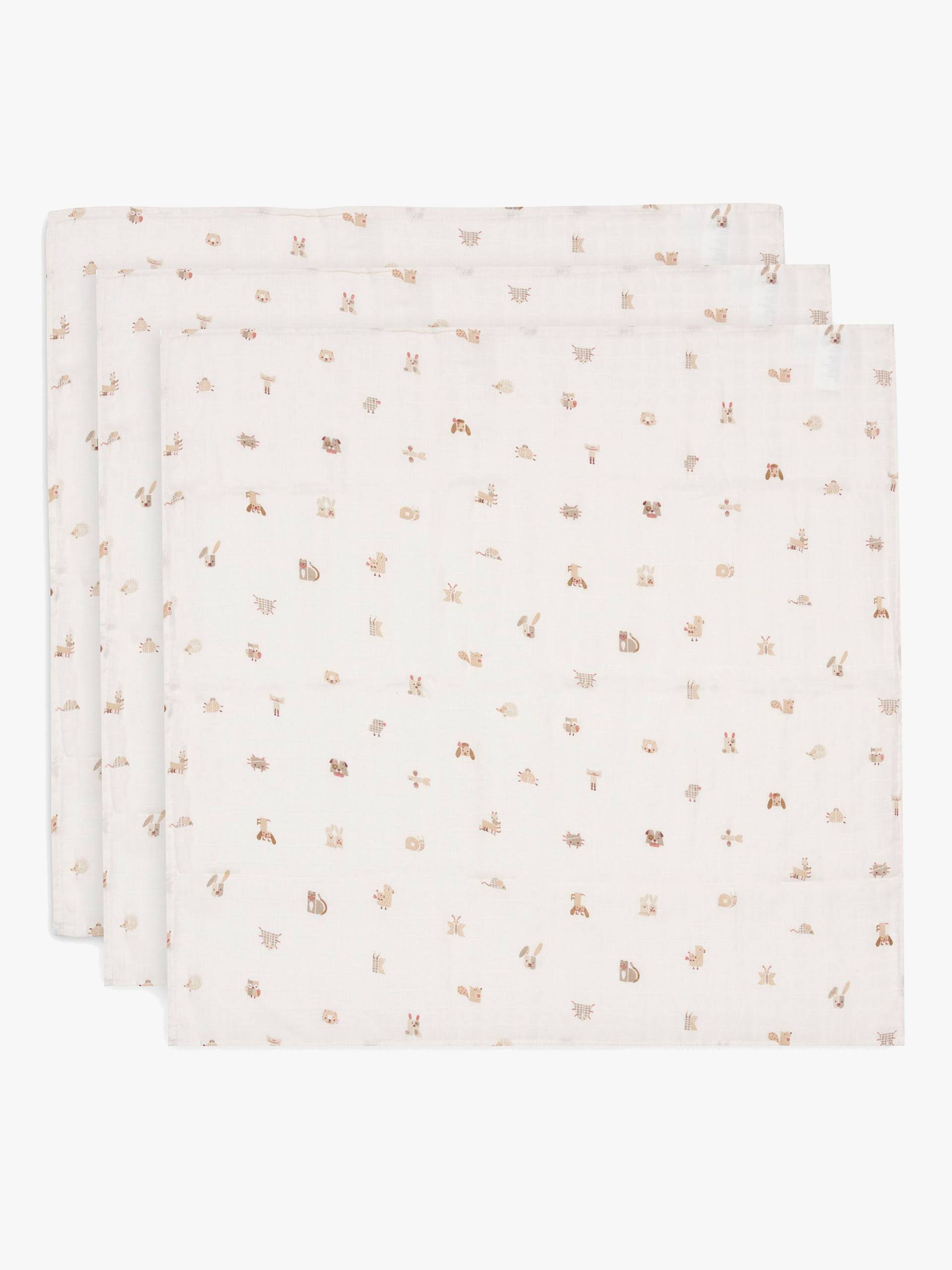 Jollein Musselintuch 70x70 cm 3er-Pack, Animal Friends Jollein Musselintuch 70x70 cm 3er-Pack, Animal Friends von Jollein