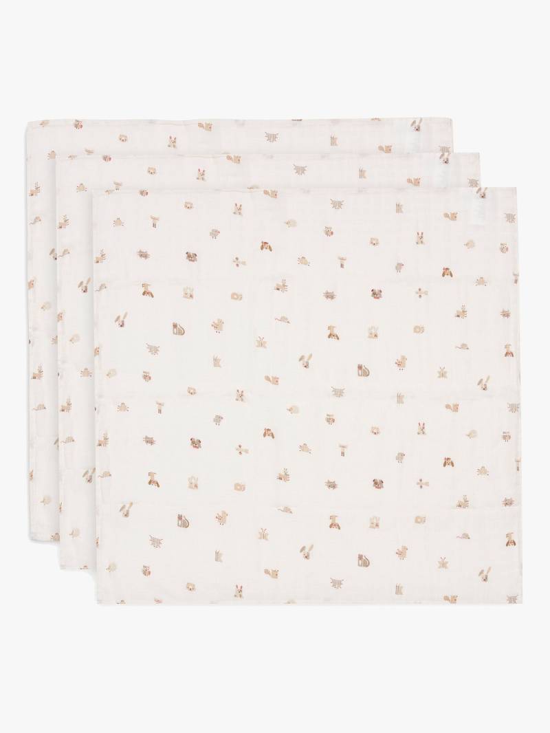 Jollein Musselintuch 70x70 cm 3er-Pack, Animal Friends Jollein Musselintuch 70x70 cm 3er-Pack, Animal Friends von Jollein