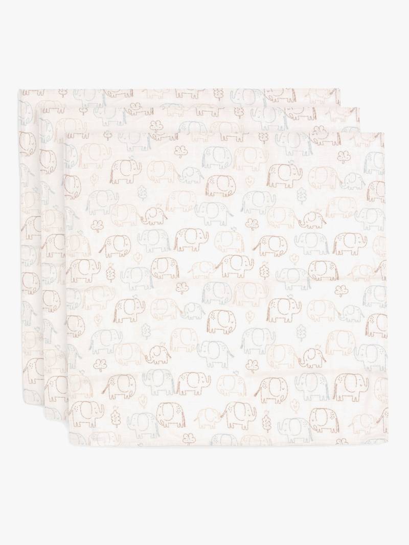 Jollein Musselintuch 70x70 cm 3er-Pack, Elephant Tales von Jollein