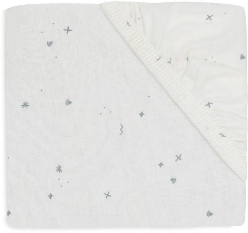 Jollein Spannbettlaken Twinkling 60x120 cm, Off White/Sea Green von Jollein