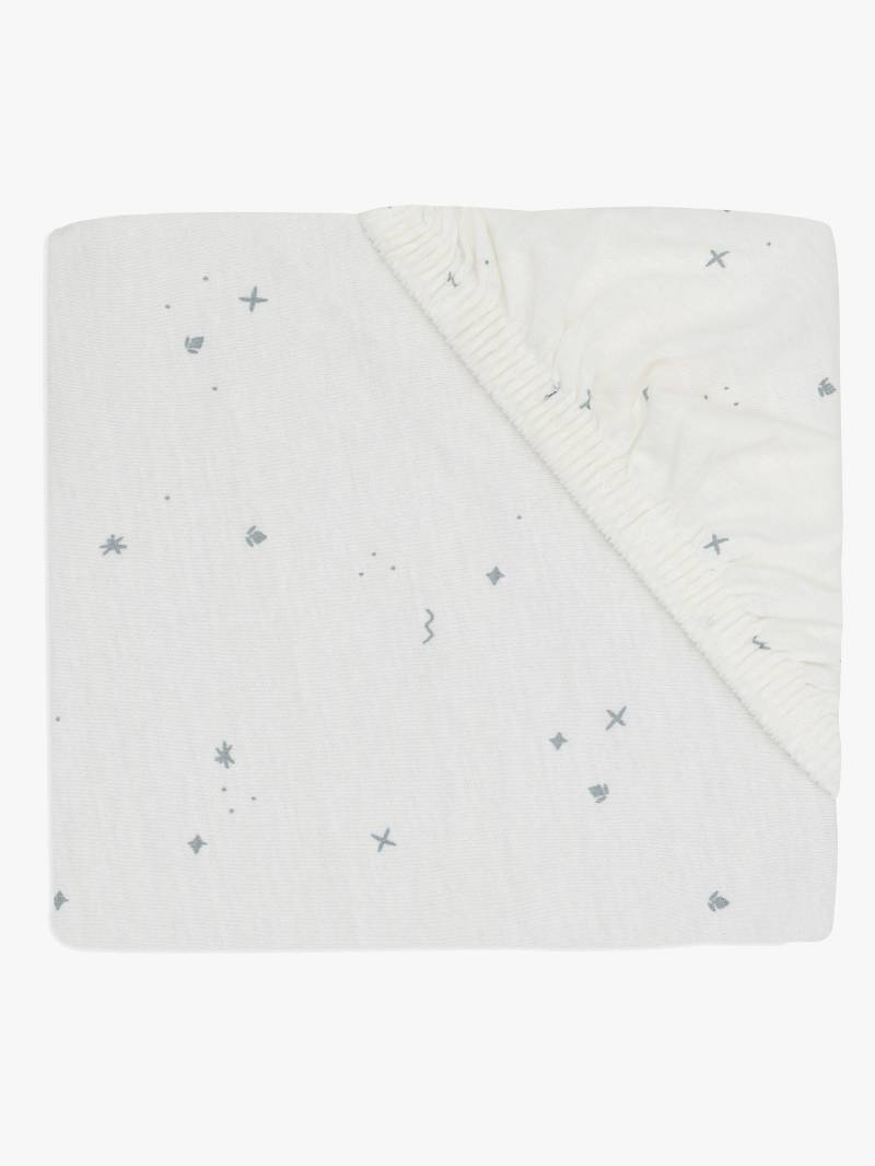 Jollein Spannbettlaken Twinkling 60x120 cm, Off White/Sea Green Jollein Spannbettlaken Twinkling 60x120 cm, Off White/Sea Green von Jollein
