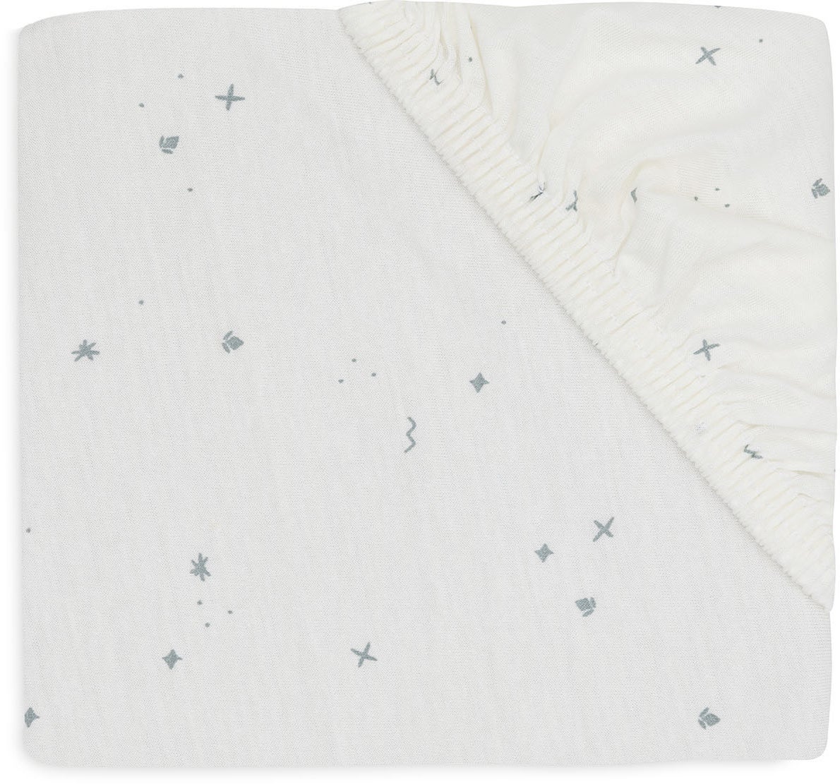 Jollein Spannbettlaken Twinkling 70/75x140/150 cm, Off White/Sea Green Jollein Spannbettlaken Twinkling 70/75x140/150 cm, Off White/Sea Green von Jollein