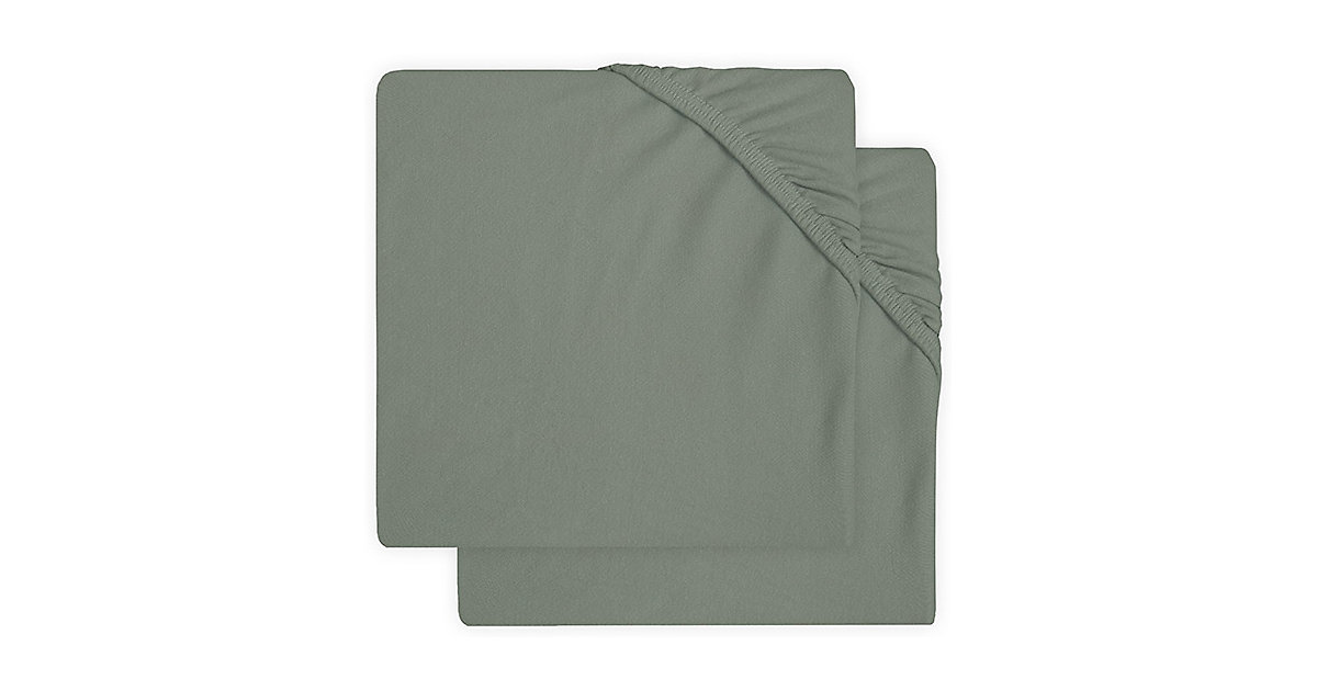 Spannbettlaken Jersey, 60 x 120 cm, Ash green 2er Set grün Gr. 120 x 60 von jollein