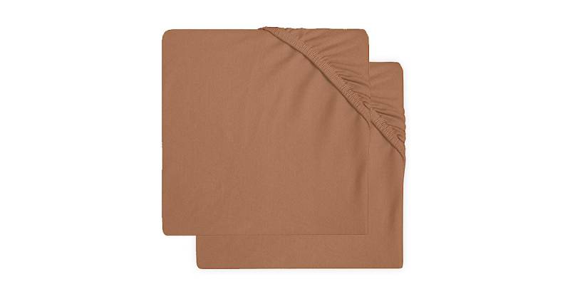 Spannbettlaken Jersey, 60 x 120 cm, caramel, 2er Set camel Gr. 120 x 60 von jollein