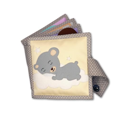 Jolly Designs 6-seitiges Mini Quiet Book Jolly Baby- Montessori Lernspielzeug aus hochwertigem Stoff zur Förderung der Motorik, für Kleinkinder und Baby ab 18 Monaten von Jolly Designs