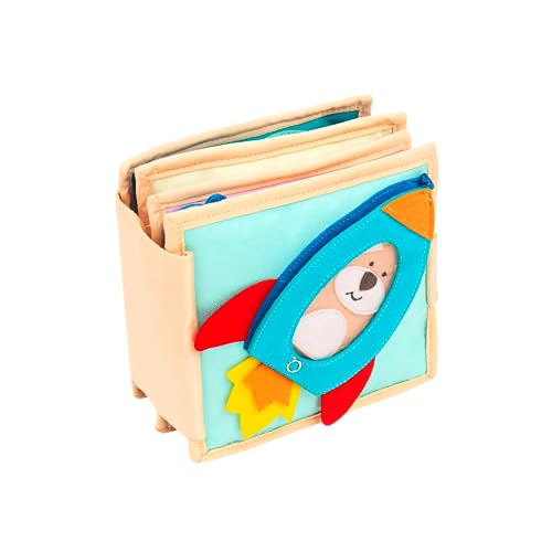 Jolly Designs – Autobahn – 6 Seiten Mini Quiet Book – Montessori Spielzeug ab 2 Jahren – Motorik & Sensorik fördern – Handgefertigtes Filzbuch – Lernspielzeug für Kleinkinder – Busy Book für unterwegs von Jolly Designs