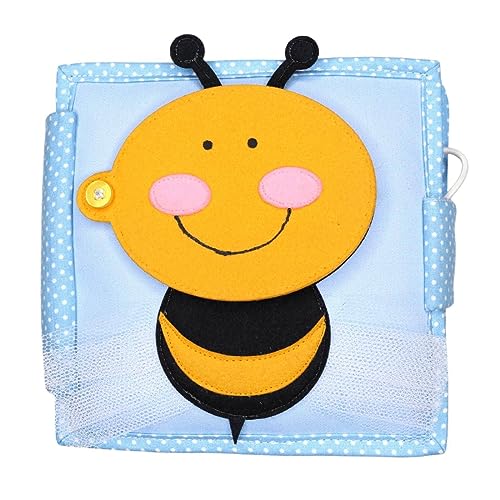 Jolly Designs 6-seitiges Mini Quiet Book Kleine Biene - Montessori Lernspielzeug aus hochwertigem Stoff zur Förderung der Motorik, für Kleinkinder und Babys ab 6 Monaten von Jolly Designs