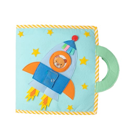 Jolly Designs Weltraumabenteuer- Montessori Lernspielzeug aus hochwertigem Stoff zur Förderung der Motorik, für Kleinkinder ab 2 Jahren von Jolly Designs