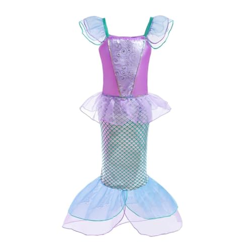 Jolly Fancy - Meerjungfrau Prinzessin Arielle Kostüm Kleid Verkleidung für Kleinkind Mädchen, Größe 3-4 Jahre 104, Lila Jolly Fancy - Meerjungfrau Prinzessin Arielle Kostüm Kleid Verkleidung für Kleinkind Mädchen, Größe 3-4 Jahre 104, Lila von Jolly Fancy