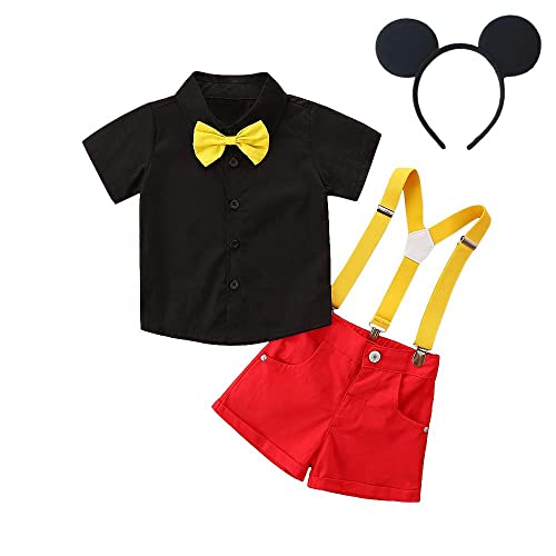 Jolly Fancy - Mickey Mouse Kostüm Kleid Verkleidung kleidung mit Maus Ohren Haarreifen für Baby Jungen Größe 12-18 Monate 86 von Jolly Fancy
