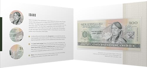 Souvenirschein 100 Dollar Idaho - Das Juwel unten den US-Staaten- Geschenkidee in attraktiver und hochwertiger Umverpackung von JollyBooks