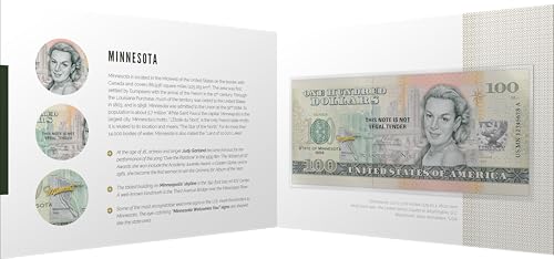 Souvenirschein 100 Dollar Minnesota - Das Land der 10.000 Seen- Geschenkidee in attraktiver und hochwertiger Umverpackung von JollyBooks