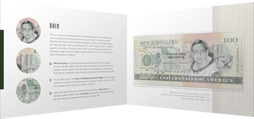 Souvenirschein 100 Dollar Ohio - Geburtsort der Luftfahrt - Geschenkidee in attraktiver und hochwertiger Umverpackung von JollyBooks