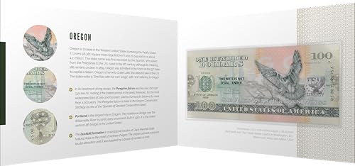 Souvenirschein 100 Dollar Oregon - Staat natürlicher Superlative- Geschenkidee in attraktiver und hochwertiger Umverpackung von JollyBooks