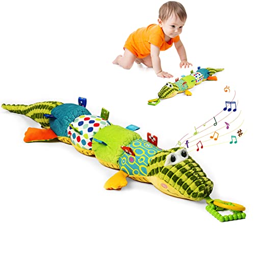Jollybaby Baby Infant Sensory Musical Stuffed Animal Toys with Crinkle, Rattle and Multi-Textures,Tummy time Toys for 0-3-6-12 Months Newborn Boys,Girls,Crocodile & Alligator von Jollybaby