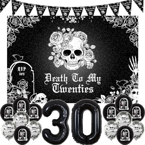 Jollyboom 30. Geburtstag Dekorationen Schwarz, Rip to My 20s Hintergrund Death to My Twenties Banner Rip Twenties Dekorationen Luftballons Schwarz 30 Folienballon für Männer Frauen Ihn Sie Lustige 30. Jollyboom 30. Geburtstag Dekorationen Schwarz, Rip to My 20s Hintergrund Death to My Twenties Banner Rip Twenties Dekorationen Luftballons Schwarz 30 Folienballon für Männer Frauen Ihn Sie Lustige 30. von Jollyboom