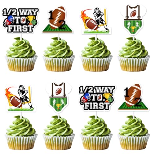 Jollyboom Fußball-Dekoration für Jungen, 24 Stück, 1/2 Weg zum ersten Geburtstag, Cupcake-Topper, Fußball, 1/2 Kuchendekorationen für Sport, 6 Monate, halber Weg zu einem Geburtstag, Partyzubehör Jollyboom Fußball-Dekoration für Jungen, 24 Stück, 1/2 Weg zum ersten Geburtstag, Cupcake-Topper, Fußball, 1/2 Kuchendekorationen für Sport, 6 Monate, halber Weg zu einem Geburtstag, Partyzubehör von Jollyboom
