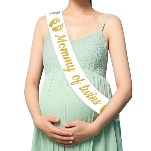 Jollyboom Greenery Twins Babyparty-Dekoration, salbeigrün Mommy of Twins Schärpe für Zwillinge, neutrale Babyparty, Geschlechtsoffenbarung, Party-Dekorationen, schwangere Mutter, Geschenk Jollyboom Greenery Twins Babyparty-Dekoration, salbeigrün Mommy of Twins Schärpe für Zwillinge, neutrale Babyparty, Geschlechtsoffenbarung, Party-Dekorationen, schwangere Mutter, Geschenk von Jollyboom