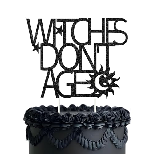 Jollyboom Hexen Geburtstag Party Dekorationen für Frauen, Hexen Don't Age Cake Topper Schwarz Glitzer Kuchen Dekor für Mädchen Frauen Hexe Halloween Gothic Geburtstag Mädchen Nacht Party Supplies Jollyboom Hexen Geburtstag Party Dekorationen für Frauen, Hexen Don't Age Cake Topper Schwarz Glitzer Kuchen Dekor für Mädchen Frauen Hexe Halloween Gothic Geburtstag Mädchen Nacht Party Supplies von Jollyboom