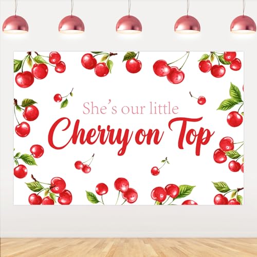 Jollyboom Kirsche 1. Geburtstag Party Dekoration Mädchen, She's Our Little Cherry on Top Hintergrund Banner 1,5 × 90 cm Kirschroter Hintergrund Requisiten für Kirschfrucht 1. 1. 1. Jahr alt Geburtstag Jollyboom Kirsche 1. Geburtstag Party Dekoration Mädchen, She's Our Little Cherry on Top Hintergrund Banner 1,5 × 90 cm Kirschroter Hintergrund Requisiten für Kirschfrucht 1. 1. 1. Jahr alt Geburtstag von Jollyboom