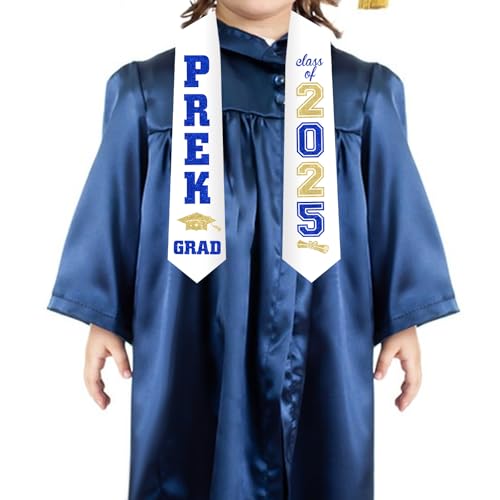 Jollyboom Pre-k Graduation Dekoration 2025, Klasse von 2025 Graduation Dekoration Stola Schärpe Blau Glitzer Pre-k Grad Ehre Stola für Jungen Vorschulgarten Vorschule Abschlussbedarf von Jollyboom