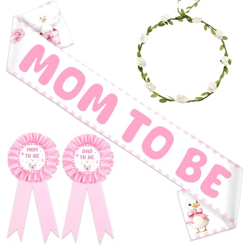 Jollyboom Silly Goose Baby Shower Dekorationen Mädchen, Pink A Silly Goose Is On The Way Mom to Be Dad to Be Schärpe Corsage Pin Flower Crown Stirnband für Bauernhof Tier Willkommen Babyparty Party Jollyboom Silly Goose Baby Shower Dekorationen Mädchen, Pink A Silly Goose Is On The Way Mom to Be Dad to Be Schärpe Corsage Pin Flower Crown Stirnband für Bauernhof Tier Willkommen Babyparty Party von Jollyboom