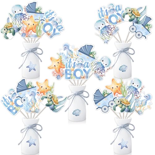 Jollyboom "Under The Sea Babyparty-Dekorationen für Jungen, unter dem Meer, It's a Boy, Tischaufsätze, Ozean, Meerestier-Thema, Tischaufsätze für unter dem Meer, Babyparty, Geschlechtsoffenbarung, Jollyboom "Under The Sea Babyparty-Dekorationen für Jungen, unter dem Meer, It's a Boy, Tischaufsätze, Ozean, Meerestier-Thema, Tischaufsätze für unter dem Meer, Babyparty, Geschlechtsoffenbarung, von Jollyboom