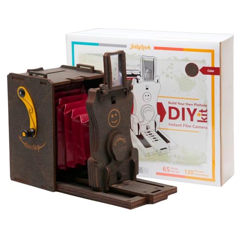 Jollylook Pinhole Instant Film Camera DIY Kit - Retro Vintage Mini Cam Instant Print - 3D Wooden Puzzles for Adults - Steampunk Mechanical Wood Model to Build - Wooden Craft Kits for Adults Teens 14+ von Jollylook