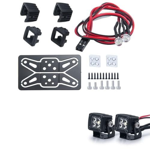 Jolsaawie Modifizierte Scheinwerfer Spotlights Car Top Lights Bumper Lights für AXIAL SCX10 TRX4 TRX6 1/10 RC Crawler Car,B von Jolsaawie