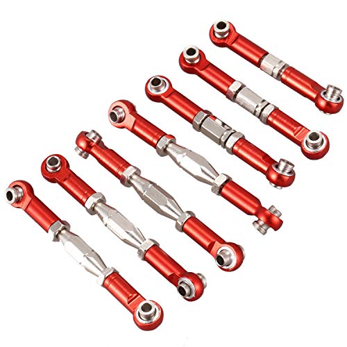 Jolsaawie für 144001 1/14 RC Auto Teile Metall GestäNge Servo Zug Stange Lenkung Spur Stangen Satz, Rot Jolsaawie für 144001 1/14 RC Auto Teile Metall GestäNge Servo Zug Stange Lenkung Spur Stangen Satz, Rot von Jolsaawie