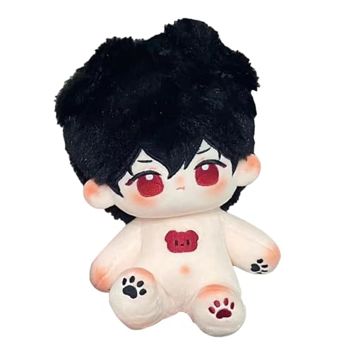 Jomewory Anime-Puppe, süße Plüschpuppen - 20 cm großes Baumwollplüschtier mit schwarzen Haaren und roten Augen,Nackte Anime-Plüschtiere, gefüllte Kawaii-Anime-Anziehpuppe für alle Altersgruppen, von Jomewory