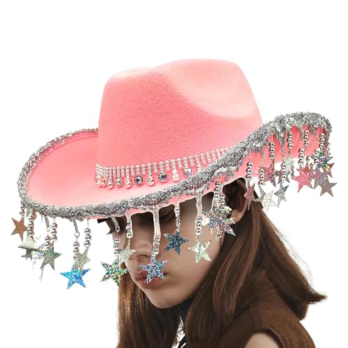 Jomewory Cowboyhüte für Party, Cowboyhüte für Frauen Western | Western Cowboyhut | Fünf-Punkte Star Tassels Headgear Country Cosplay-Accessoires für Abschlussveranstaltungen Jomewory Cowboyhüte für Party, Cowboyhüte für Frauen Western | Western Cowboyhut | Fünf-Punkte Star Tassels Headgear Country Cosplay-Accessoires für Abschlussveranstaltungen von Jomewory