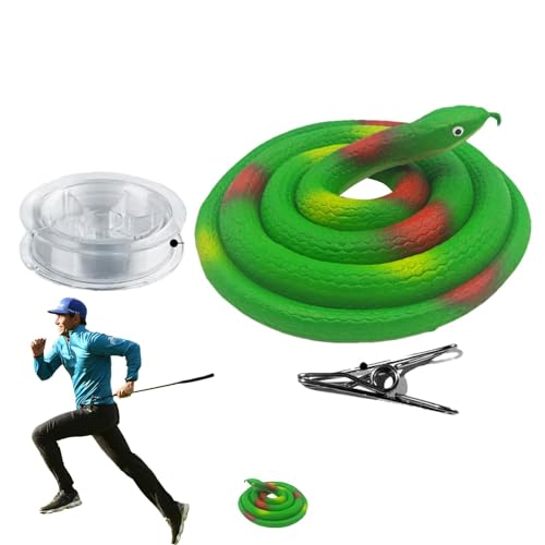 Jomewory Gefälschte Schlange, realistischer Schlangenstreich - Gefälschtes Schlangen-Streichspielzeug,Golf-Schlangenstreich mit Schnur und Clip, gefälschter Golf-Schlangenstreich, realistische von Jomewory