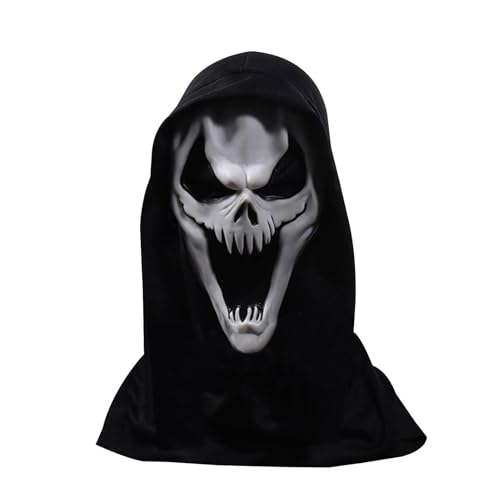 Jomewory Halloween Scream Gesichtsbedeckung, Scream Gesichtsschutz, Scream Kostüm Ghost Cover Herren Gesichtsschutz, Scream Merch, Atmungsaktiver, Gruseliger Halloween Gesichtsschutz - 22x45cm Jomewory Halloween Scream Gesichtsbedeckung, Scream Gesichtsschutz, Scream Kostüm Ghost Cover Herren Gesichtsschutz, Scream Merch, Atmungsaktiver, Gruseliger Halloween Gesichtsschutz - 22x45cm von Jomewory