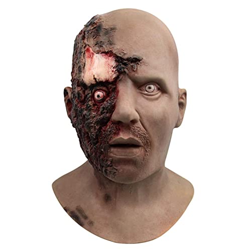 Jomewory Halloween-Zombie-Maske, Halloween-Horror, blutige Zombie, gruselige Kopfbedeckung, voller Kopf, gruselige, realistische Latex-Maske für Maskerade, Kostüm, Requisite, 2 Stück von Jomewory