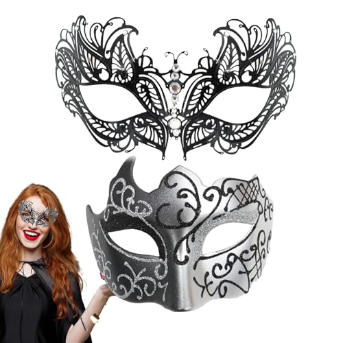 Jomewory Karnevalsmaske, Spitzenmaskerade-Maske - 2X Retro Gesichtsbedeckung | Kostüm-Maske-Party-Zubehör, Paar-Gesichtsbedeckungen-Set für Bühnenauftritte Jomewory Karnevalsmaske, Spitzenmaskerade-Maske - 2X Retro Gesichtsbedeckung | Kostüm-Maske-Party-Zubehör, Paar-Gesichtsbedeckungen-Set für Bühnenauftritte von Jomewory