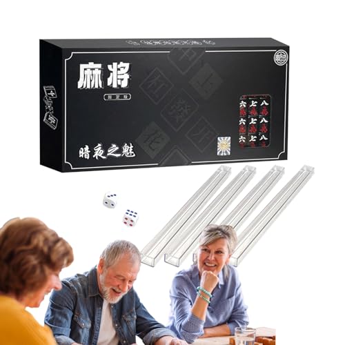 Jomewory Mahjong-Spielset, Reise-Mini-Mahjong-Set, Mahjong-Gesellschaftsspiel für Erwachsene und Familie, traditionelle chinesische Mahjong-Fliesen im Freien, Schlafsaal, Spiel von Jomewory