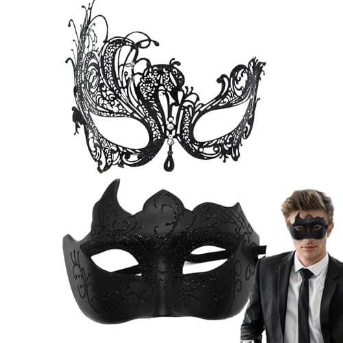 Jomewory Maskenset für Paare, Karnevalsmaske,2X Retro Gesichtsbedeckung | Kostüm-Maske-Party-Zubehör, Paar-Gesichtsbedeckungen-Set für Bühnenauftritte Jomewory Maskenset für Paare, Karnevalsmaske,2X Retro Gesichtsbedeckung | Kostüm-Maske-Party-Zubehör, Paar-Gesichtsbedeckungen-Set für Bühnenauftritte von Jomewory