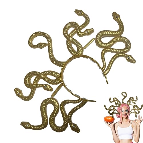 Jomewory Medusa Helmkranz – Kreatives Halloween-Stirnband, Schlangenband, gruselig – Halloween-Haarreifen für Maskerade, Karneval, Schlangenkranz von Jomewory