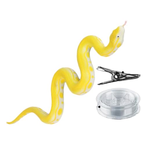Jomewory Schlangenstreiche für Erwachsene, Schlangenstreichspielzeug - Silikon-Fake-Schlangenspielzeug - Simulation Schlangen-Streich-Requisiten mit Schnur und Clip, lebendige Bewegung, von Jomewory