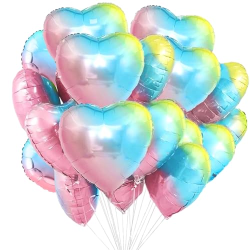 Jonami 25 Herz Folienballons Pastell Helium Luftballon, Romantisch Deko, Dekoration für Romantische Atmosphäre, Heiratsantrag, Valentinstag Deko und Hochzeit Jonami 25 Herz Folienballons Pastell Helium Luftballon, Romantisch Deko, Dekoration für Romantische Atmosphäre, Heiratsantrag, Valentinstag Deko und Hochzeit von Jonami